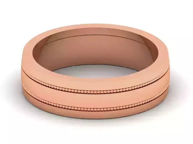 Plain Gold Band Ring 3dm render detail 