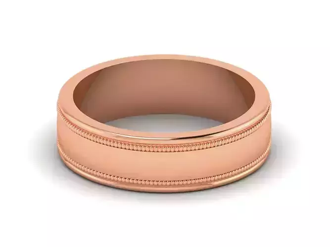 Plain Gold Band Ring 3dm render detail 