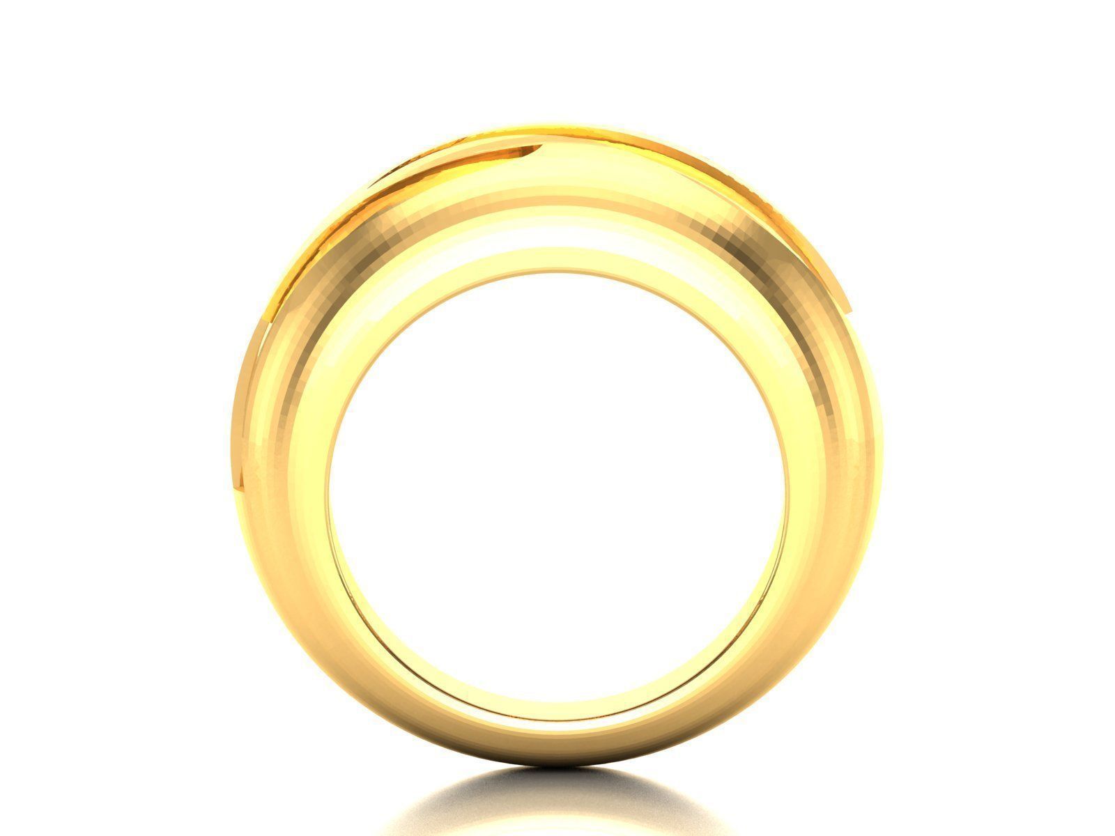 Plain Gold Band Ring 3dm render detail 3D print model_14