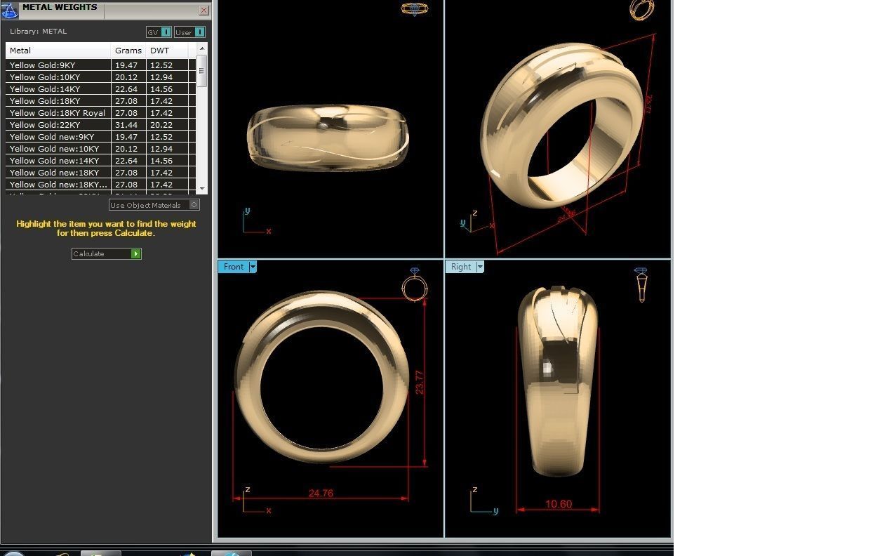 Plain Gold Band Ring 3dm render detail 3D print model_10