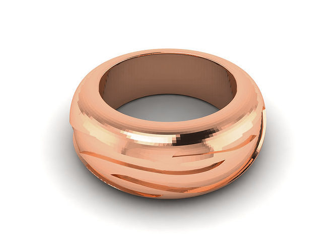 Plain Gold Band Ring 3dm render detail  3D print model