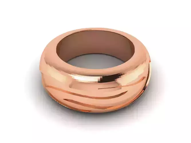 Plain Gold Band Ring 3dm render detail 