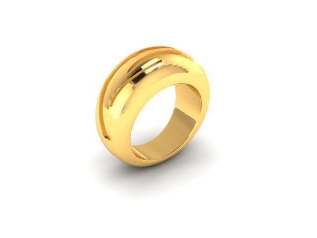 Plain Gold Band Ring 3dm render detail 3D print model_1