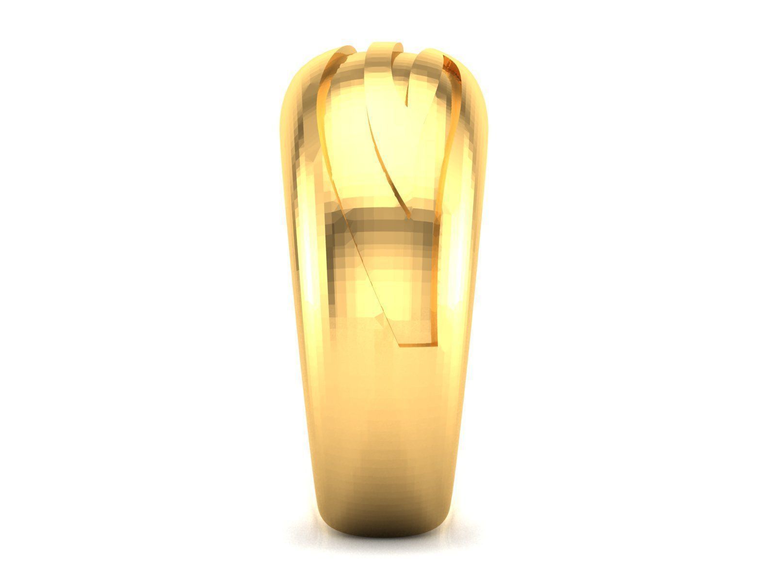 Plain Gold Band Ring 3dm render detail 3D print model_17