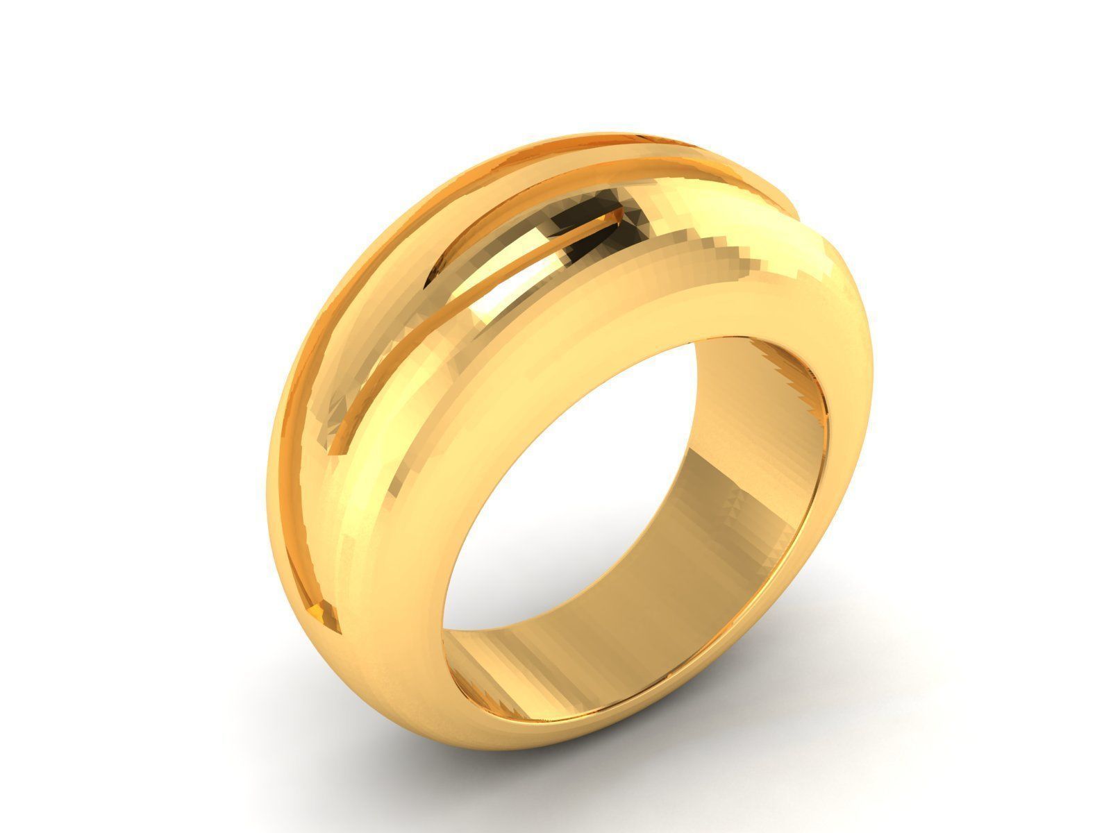 Plain Gold Band Ring 3dm render detail 3D print model_11