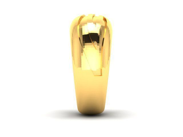 Plain Gold Band Ring 3dm render detail 3D print model_7