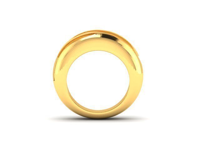 Plain Gold Band Ring 3dm render detail 3D print model_4