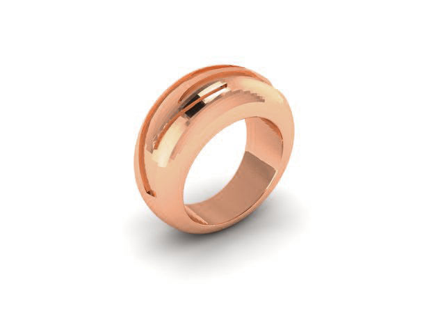 Plain Gold Band Ring 3dm render detail 3D print model_3