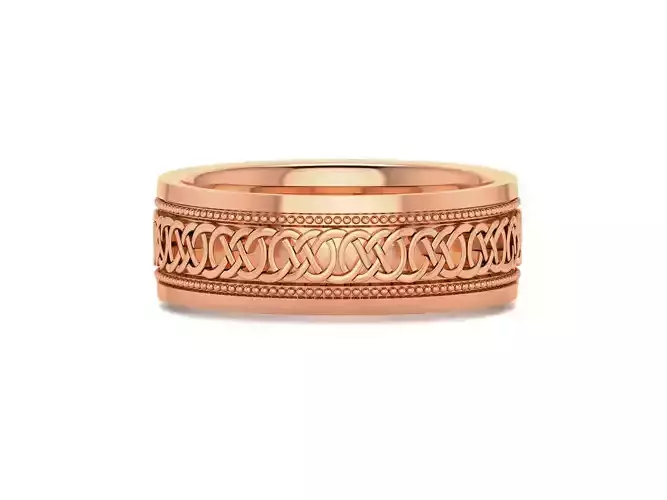 Plain Gold Band Ring 3dm render detail 