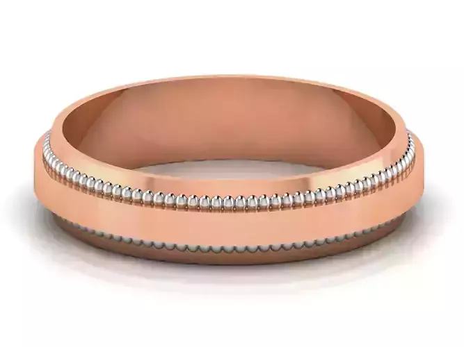 Plain Gold Band Ring 3dm render detail 