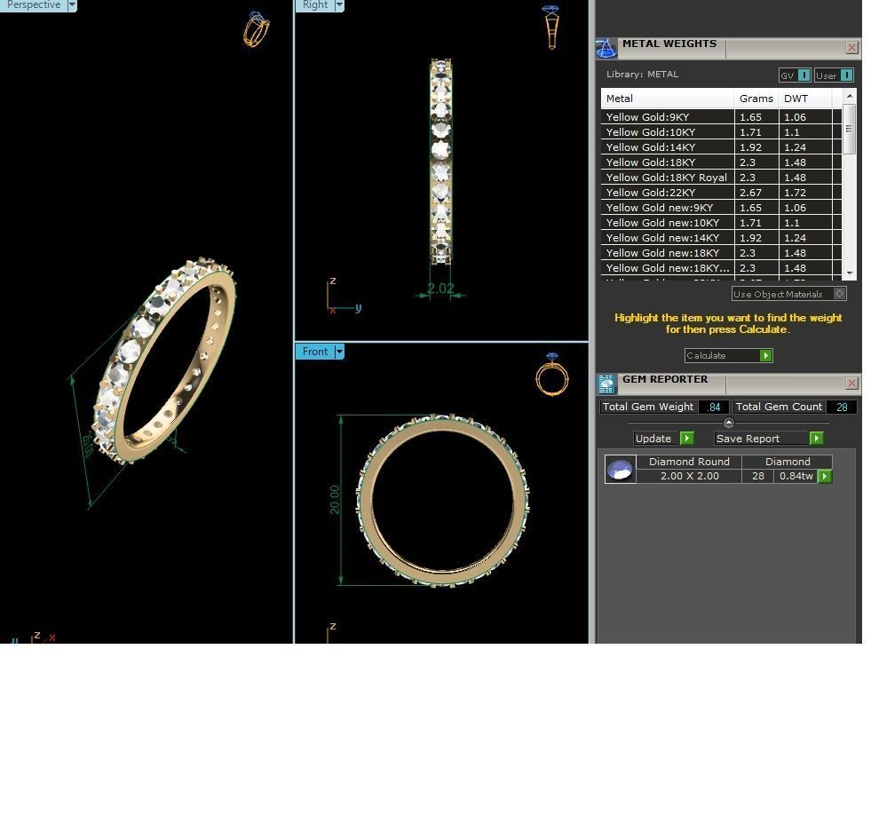Diamond Band Ring 3dm render detail 3D print model_16