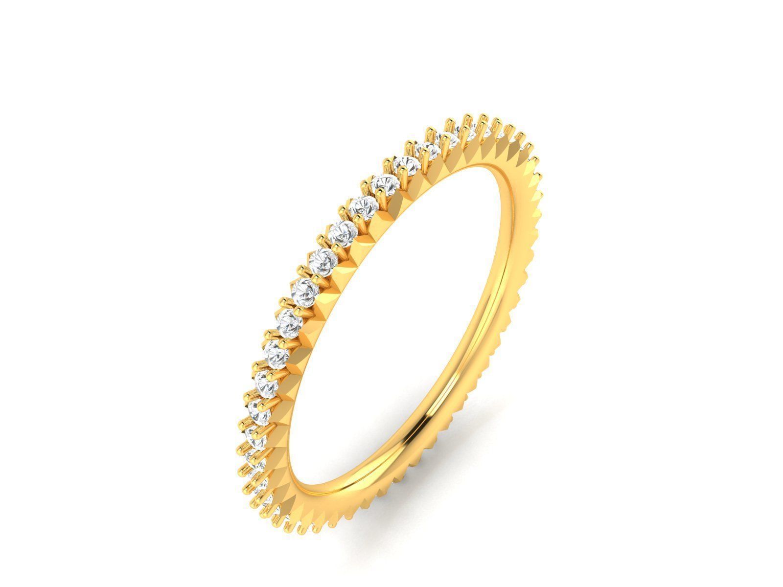 Diamond Band Ring 3dm render detail  3D print model_13