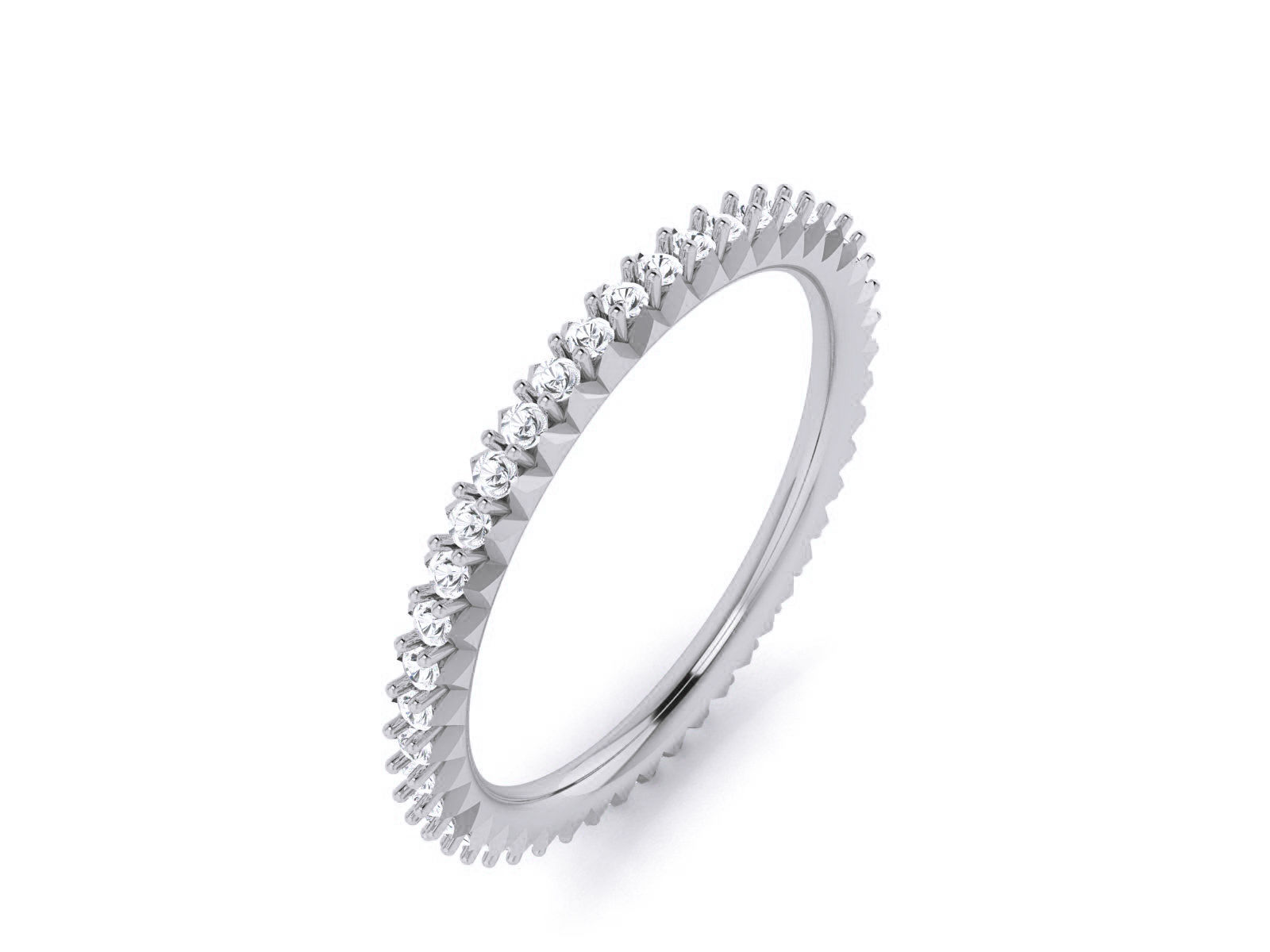 Diamond Band Ring 3dm render detail  3D print model_14