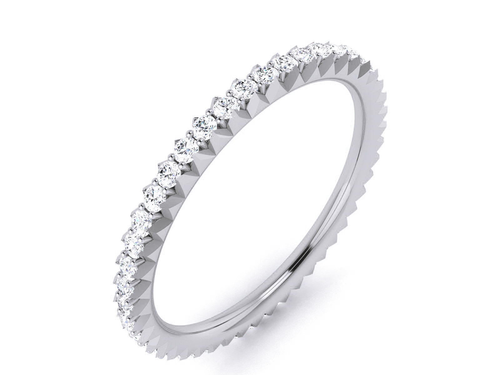 Diamond Band Ring 3dm render detail  3D print model_3