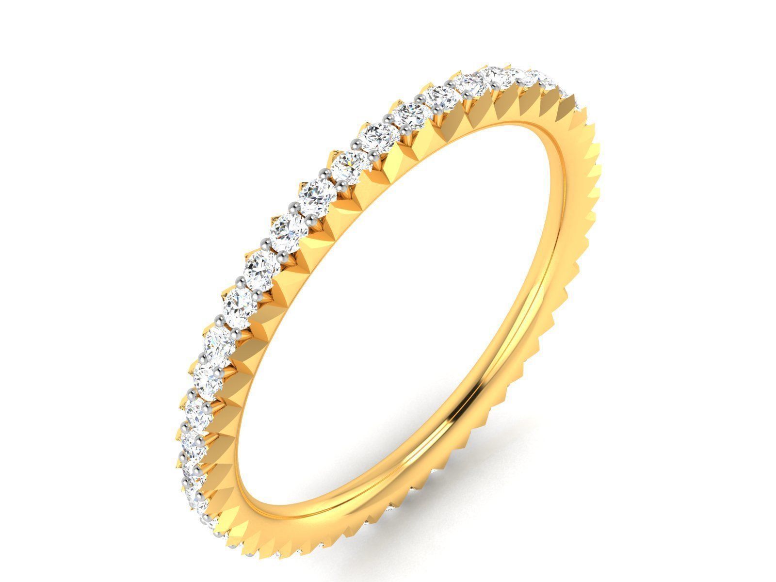 Diamond Band Ring 3dm render detail  3D print model_2