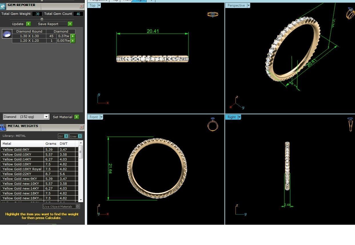 Diamond Band Ring 3dm render detail  3D print model_1