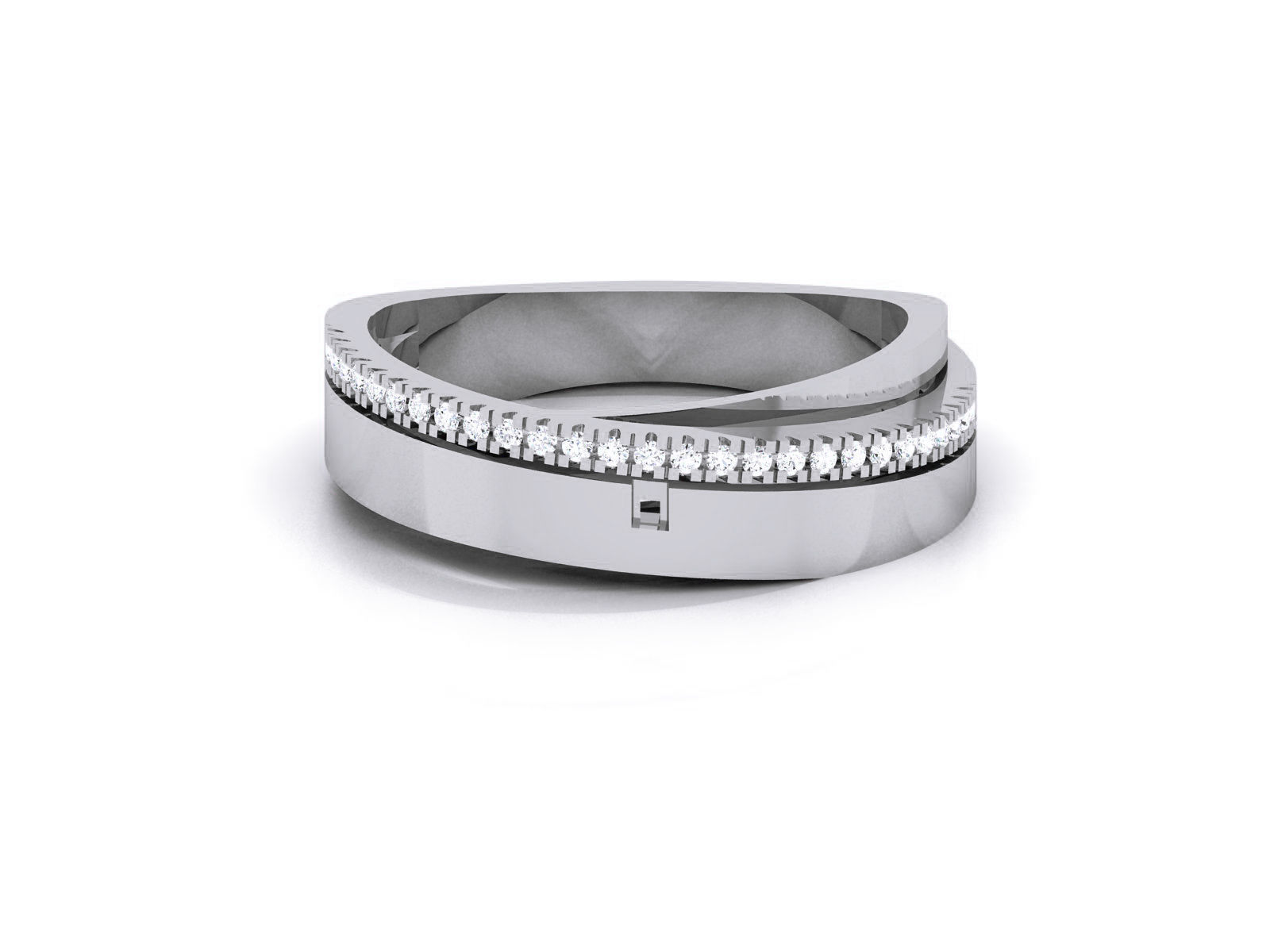 Diamond Band Ring 3dm render detail  3D print model_5