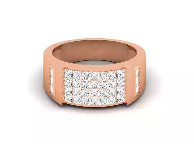 Diamond Band Ring 3dm render detail 