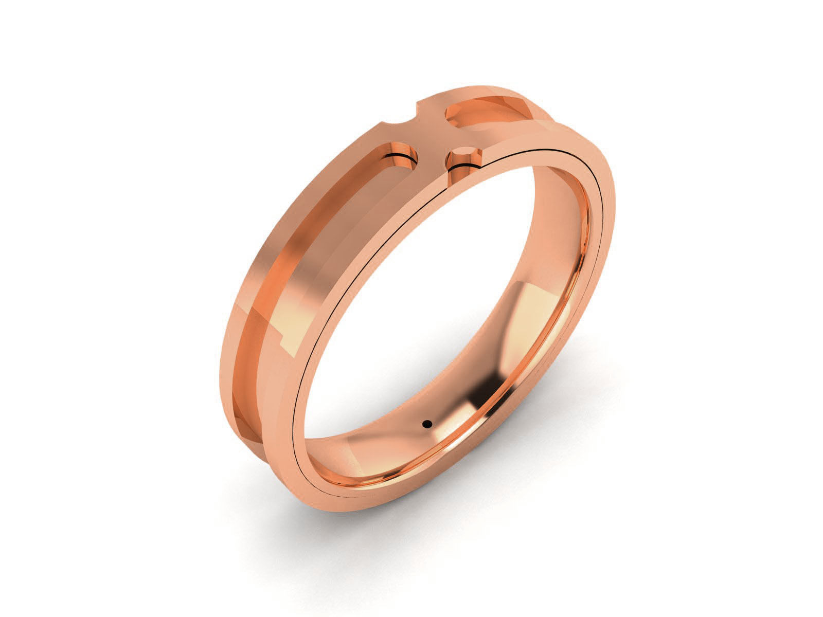 Plain Gold Band Ring 3dm render detail 3D print model_3