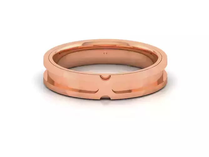 Plain Gold Band Ring 3dm render detail 
