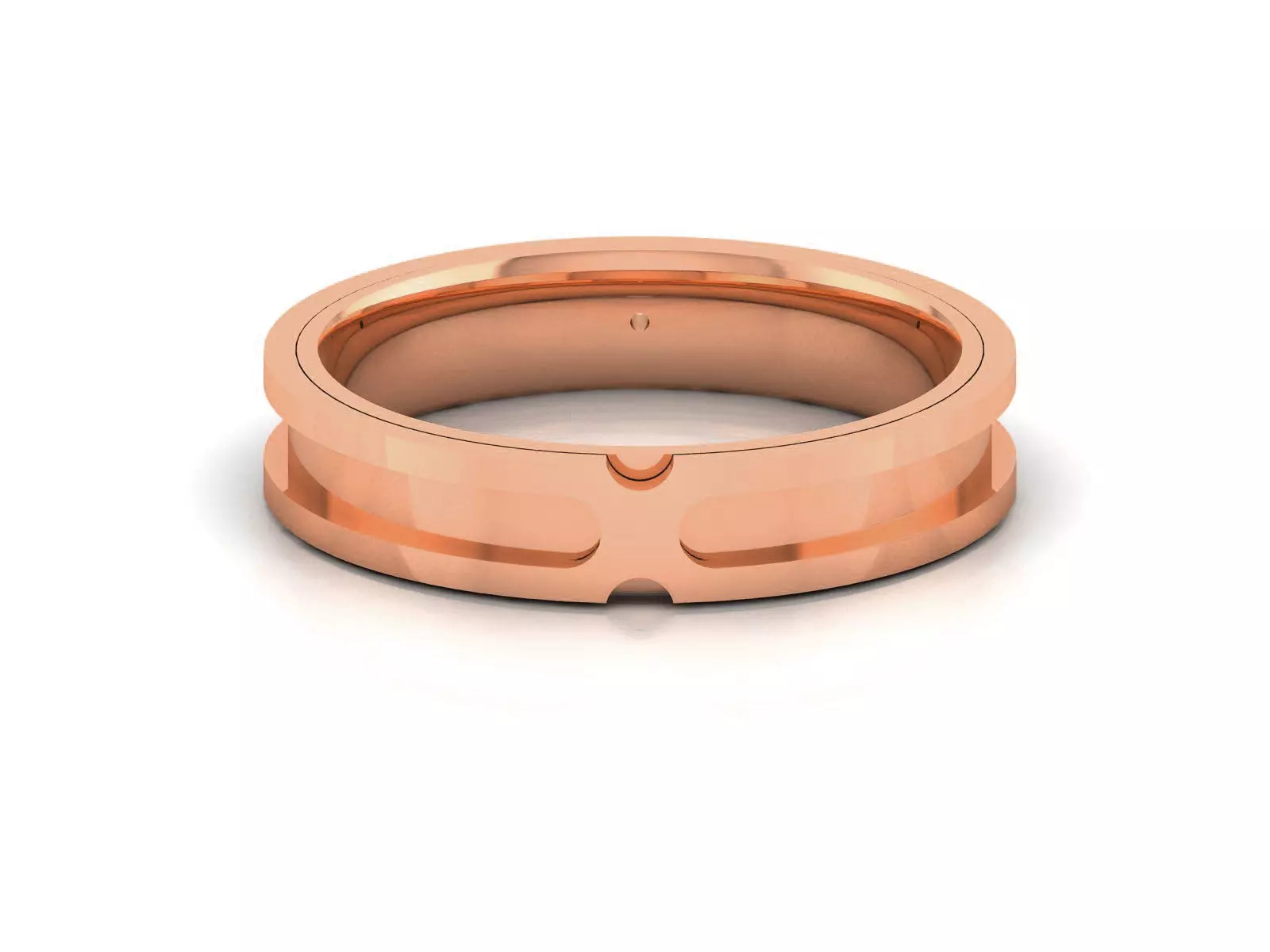 Plain Gold Band Ring 3dm render detail 3D print model_0