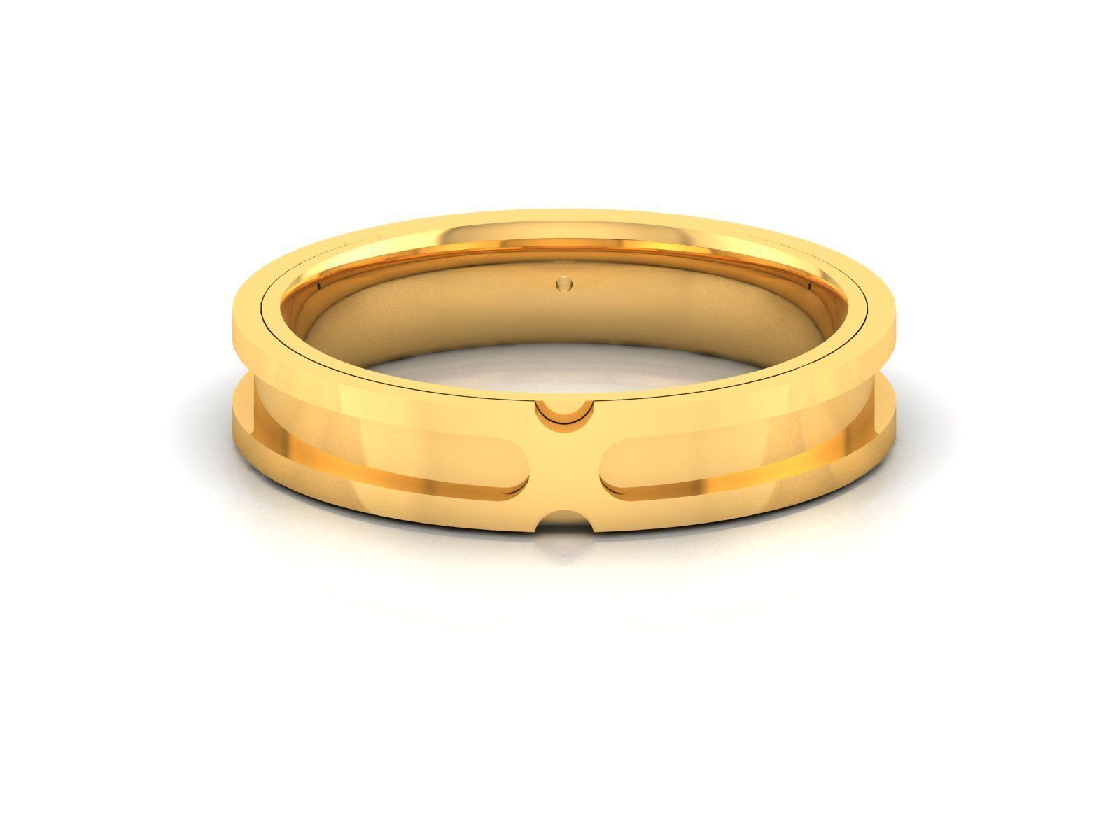 Plain Gold Band Ring 3dm render detail 3D print model_11