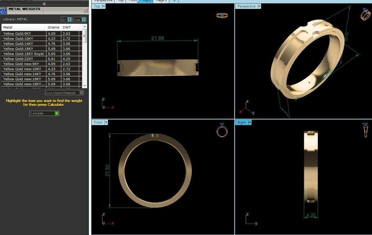 Plain Gold Band Ring 3dm render detail 3D print model_9
