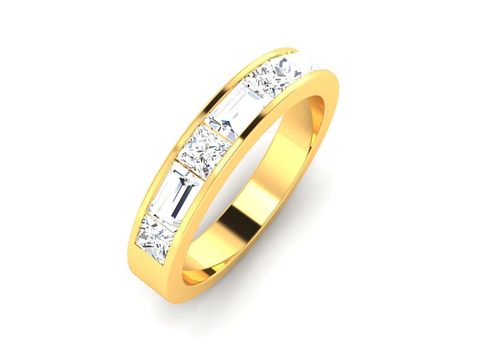 Diamond Band Ring 3dm render detail 3D print model_1