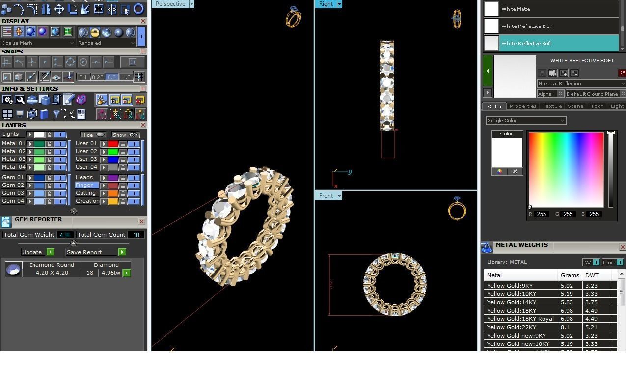 Diamond Band Ring 3dm render detail 3D print model_16