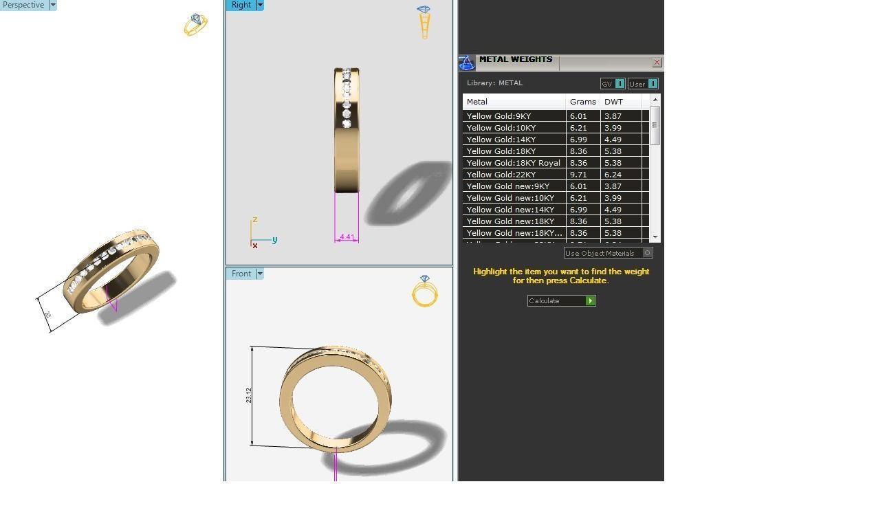 Diamond Band Ring 3dm render detail  3D print model_19
