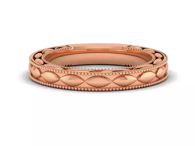 Pain Gold Band Ring 3dm render detail 