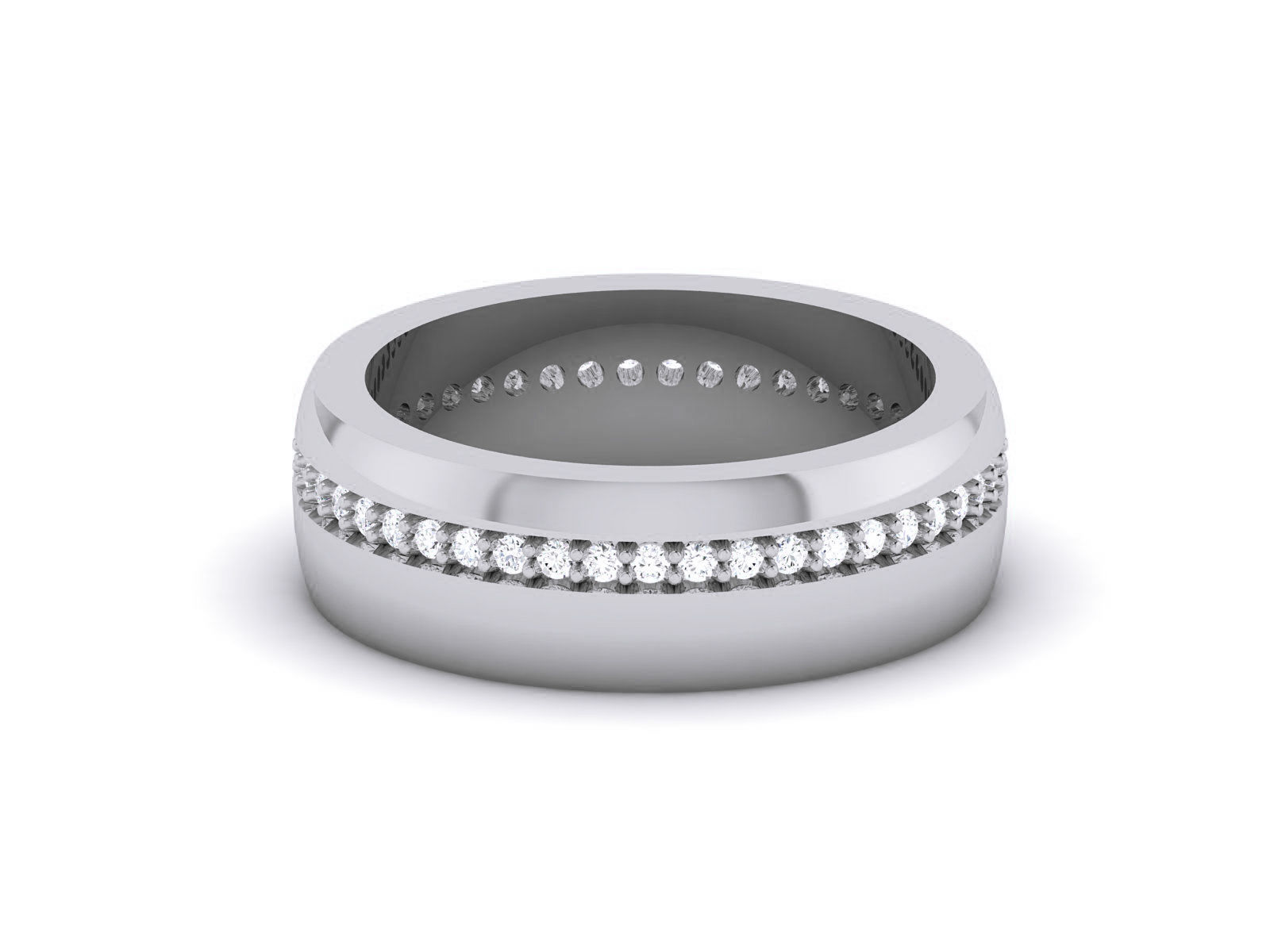 Diamond Band Ring 3dm render detail  3D print model_12