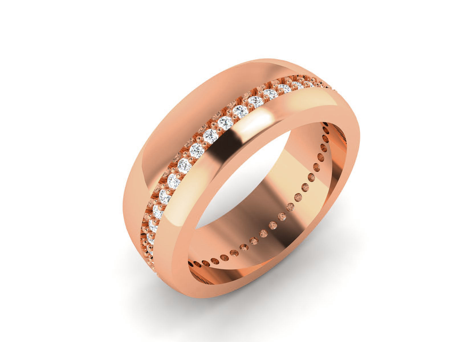 Diamond Band Ring 3dm render detail  3D print model_2