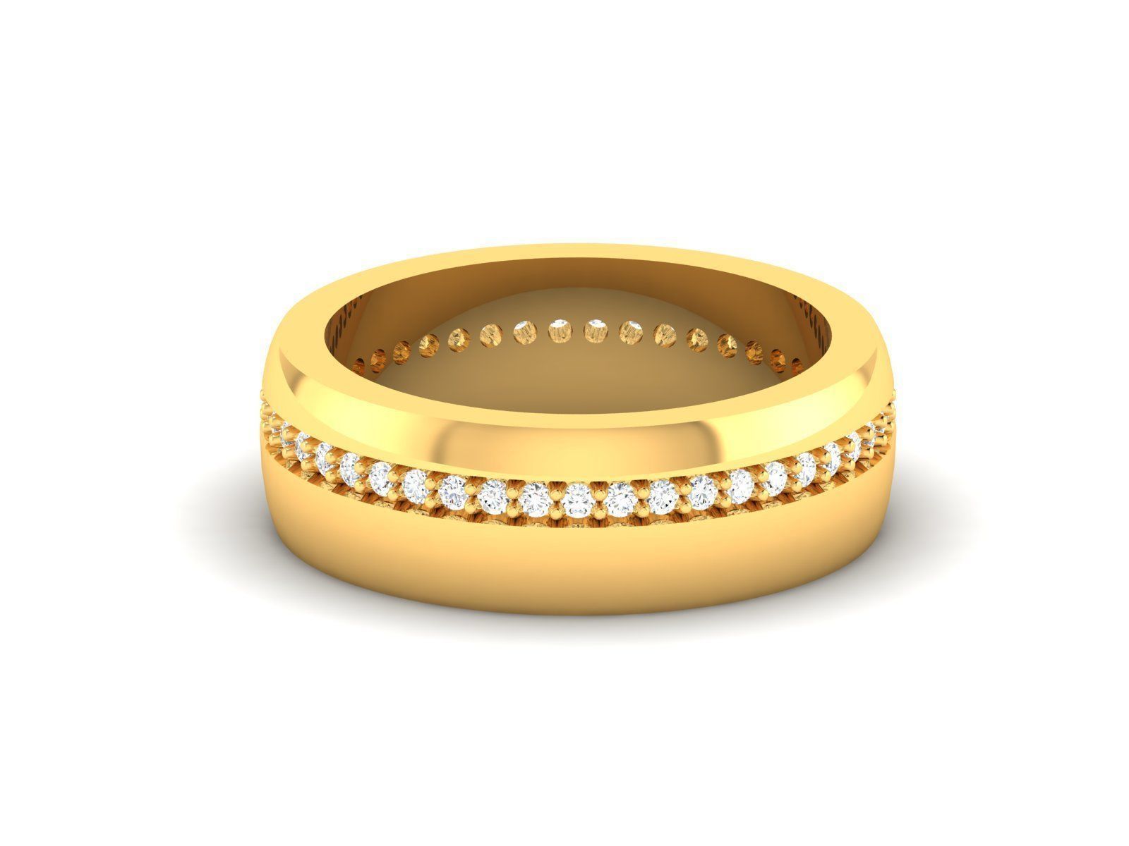 Diamond Band Ring 3dm render detail  3D print model_11