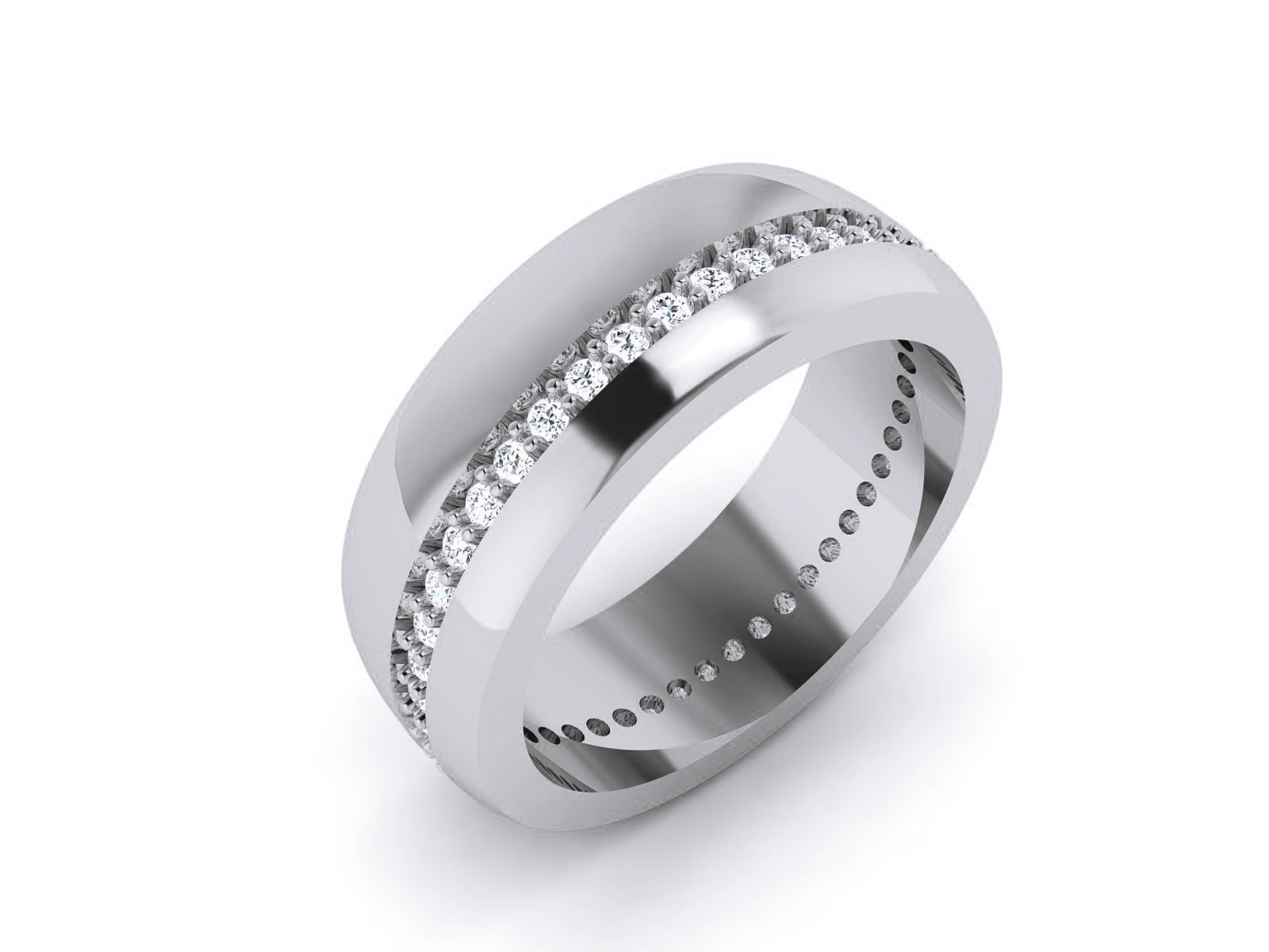 Diamond Band Ring 3dm render detail  3D print model_4