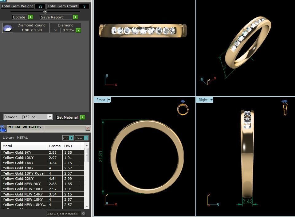 Diamond Band Ring 3dm render detail 3D print model_12
