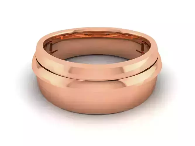 Plain Gold Band Ring 3dm render detail 