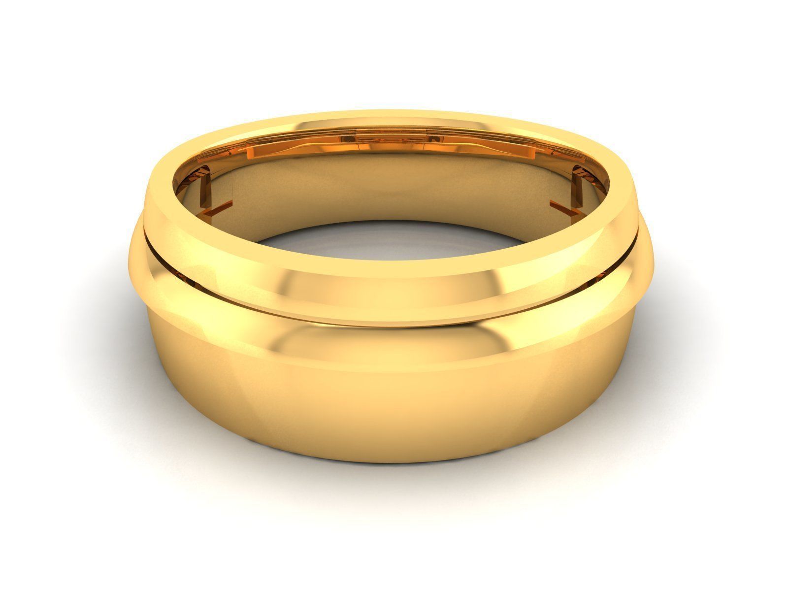 Plain Gold Band Ring 3dm render detail  3D print model_11