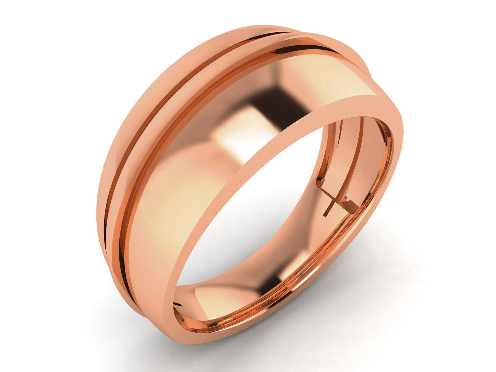 Plain Gold Band Ring 3dm render detail  3D print model_2