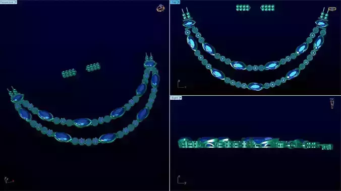 marquise cut double necklace 