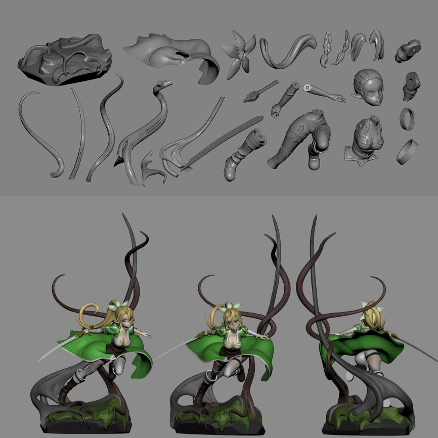 LEAFA - SWORD ART ONLINE STL  3D print model_1