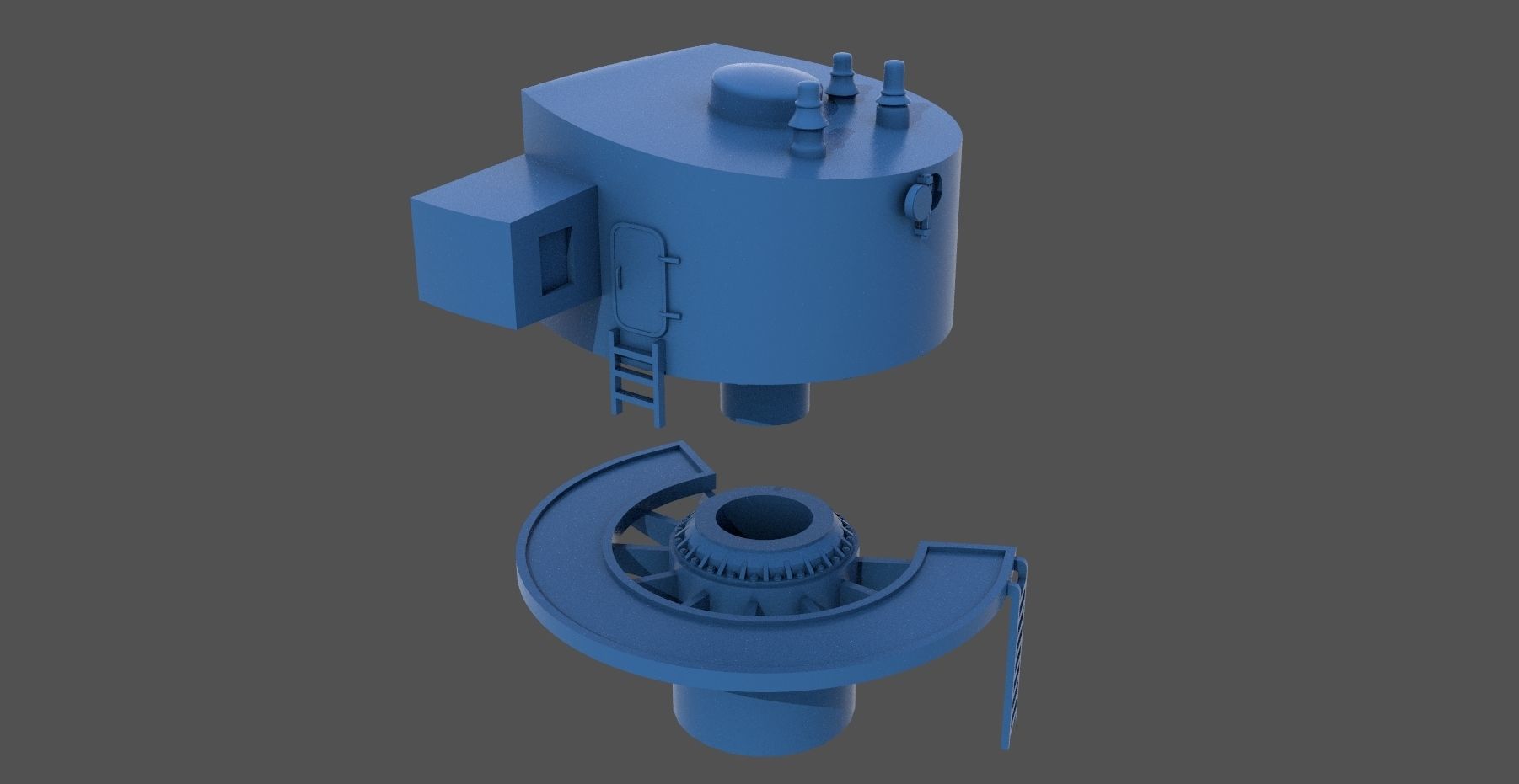 Littorio Class aft range finder - Personal license 1-200 scale 3D print model_12