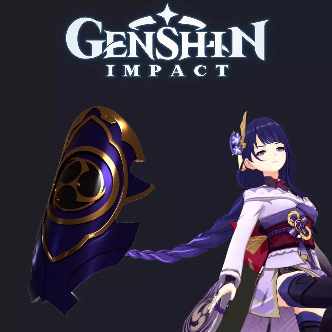 Genshin Impact Raiden Shogun Shoulder Pad 3D print model_0