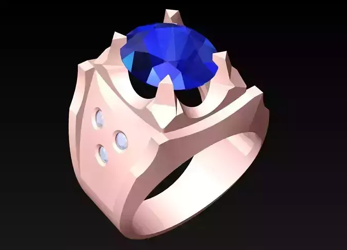 Oval stone ring - Mens Rings - N3274