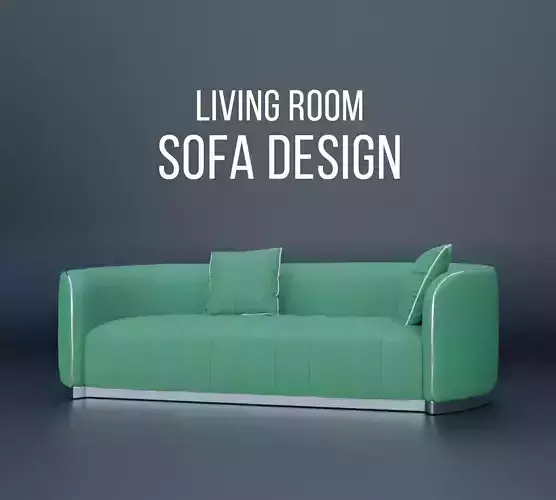 Living room sofa design round realistic 3D model