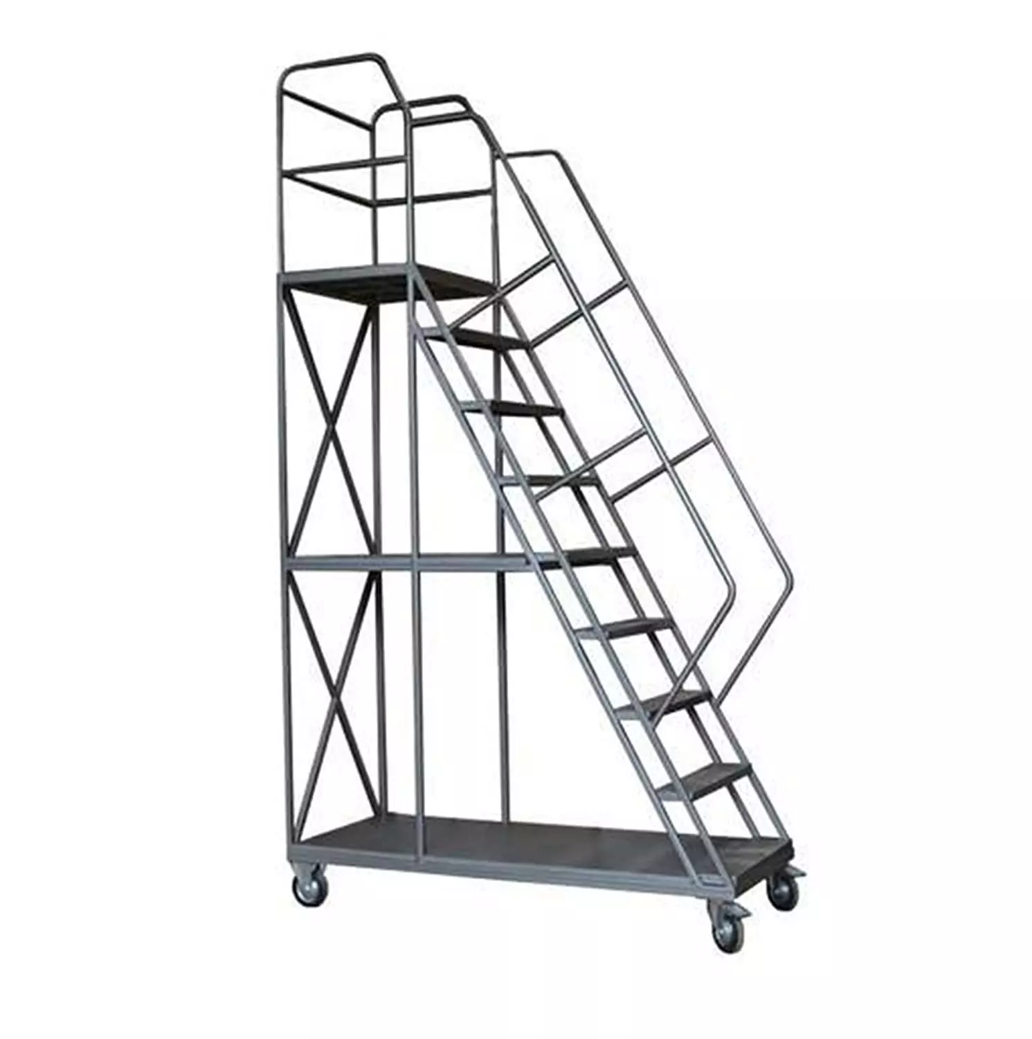 mobile ladder on wheeled 3D model_0