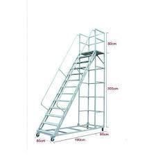 mobile ladder on wheeled 3D model_4