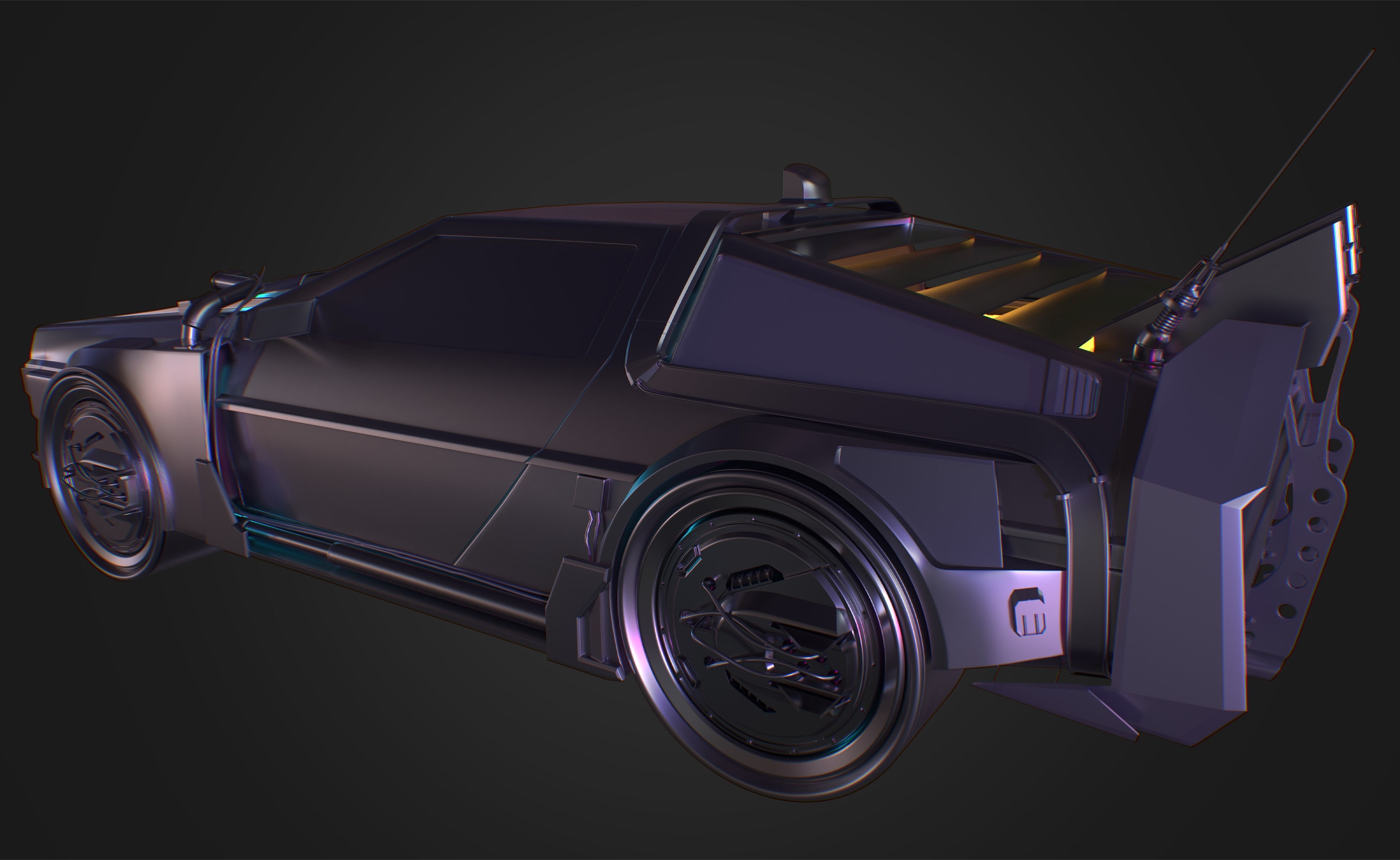 Delorean back to future 3D model_1