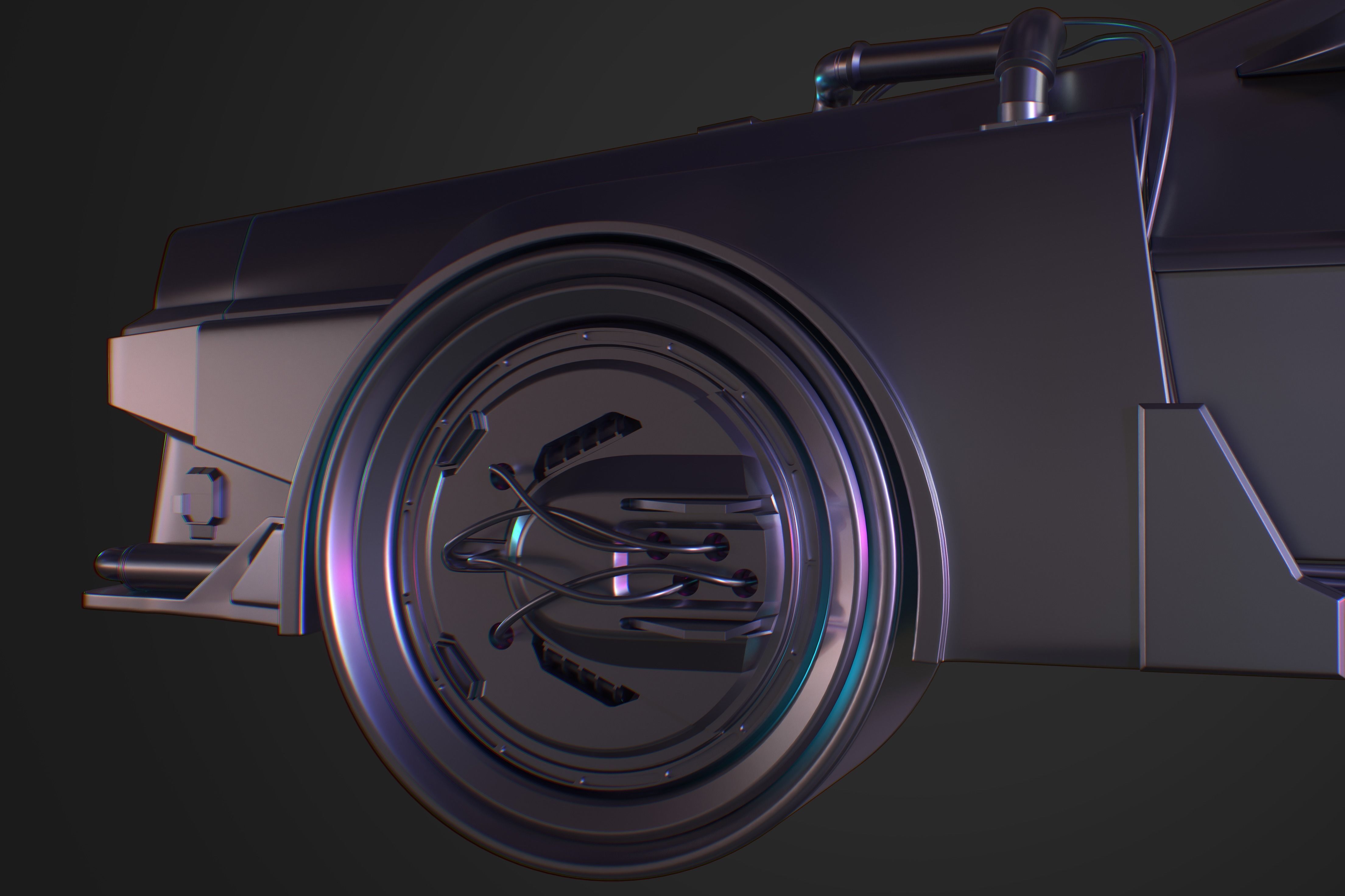 Delorean back to future 3D model_2