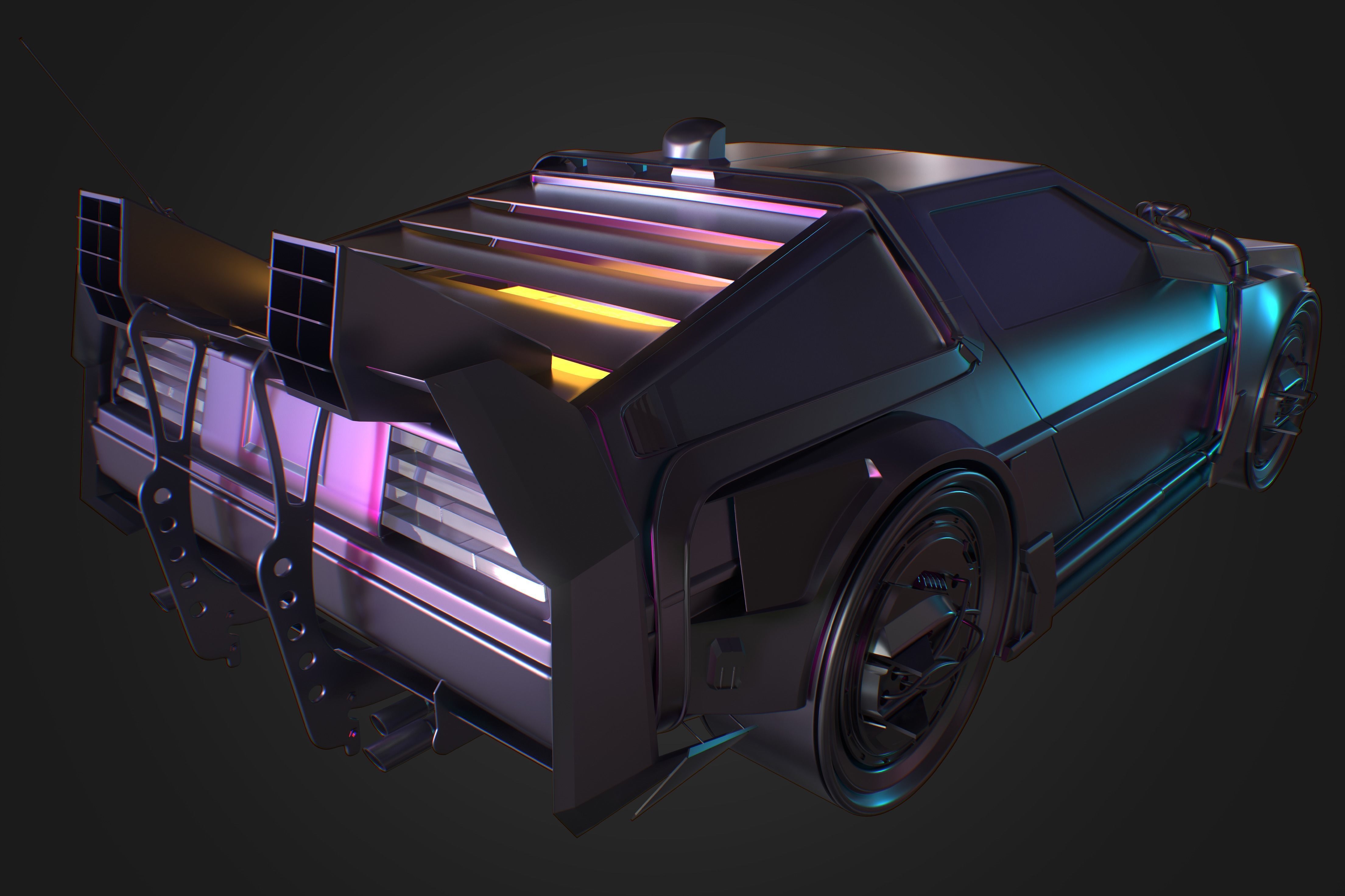 Delorean back to future 3D model_3